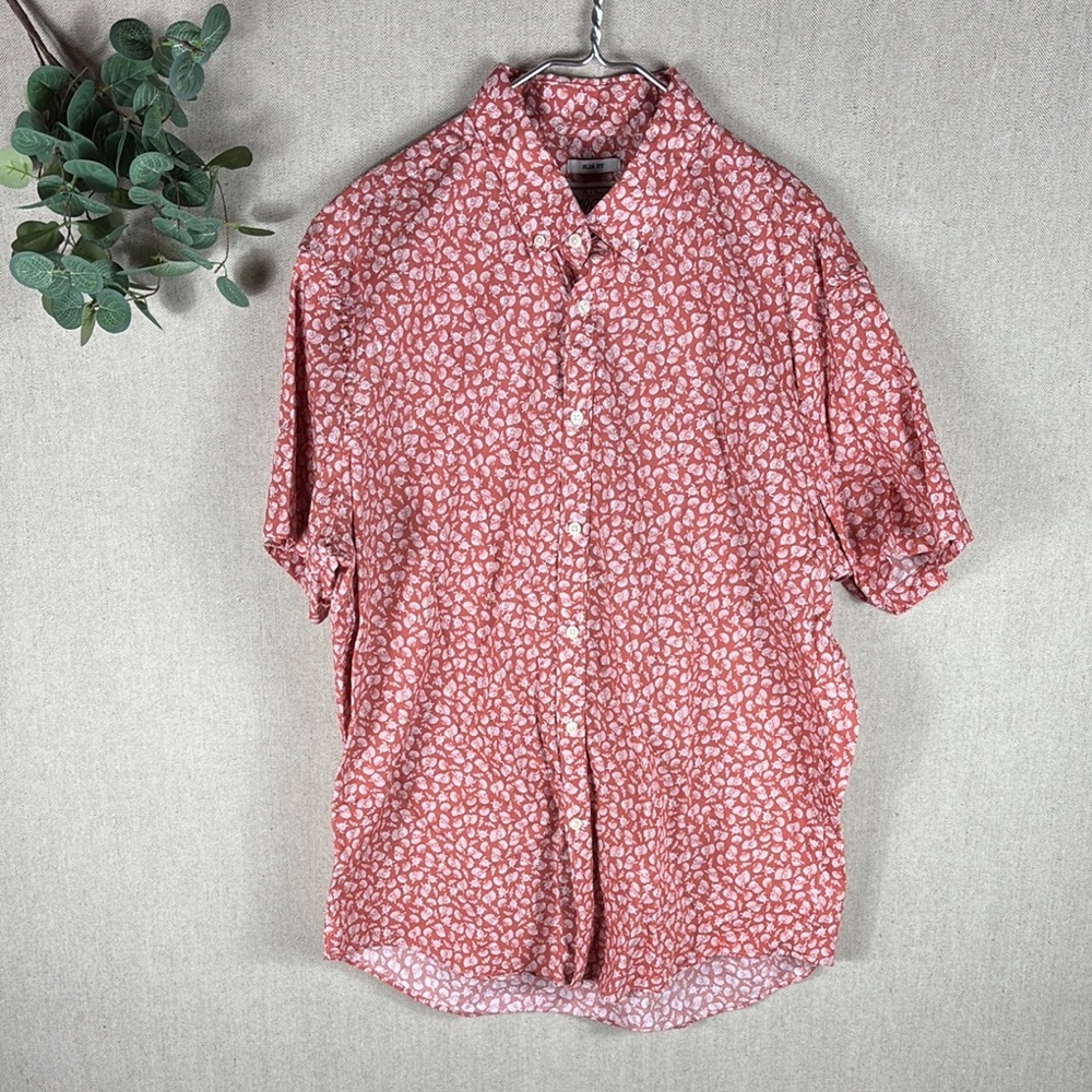 JoS A Bank > Slim Fit Coral Seashell Short Sleeve Button Down Extra Large